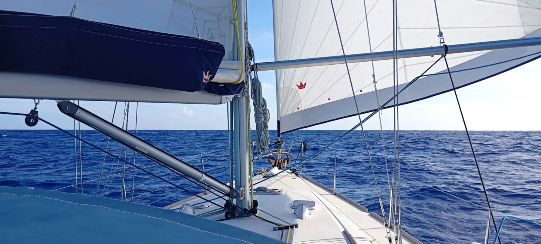 Founder sailing near Gibraltar