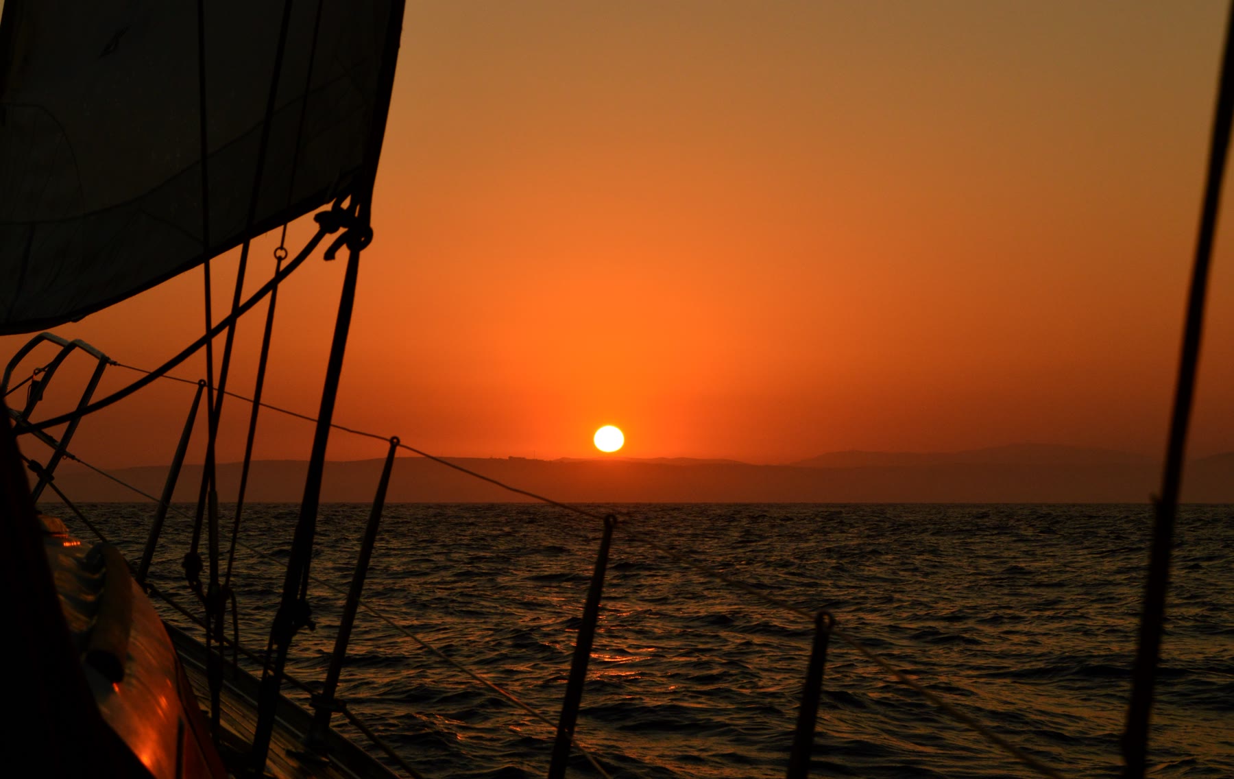 Boats sailing at sea